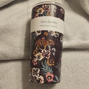Vera Bradley Retired Bali Jungle Tiger Print 20 Ounces Double Walled Travel Mug